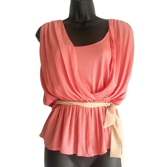 Anthropologie Tops - 3/$20 ANTHROPOLOGIE HD in Paris Coral Sleeveless Silk Blouse XS